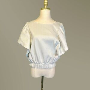 NWT FP Beach “Pebble Grey” Batwing Sleeve Elasticized Waist Cropped Tee Size XS